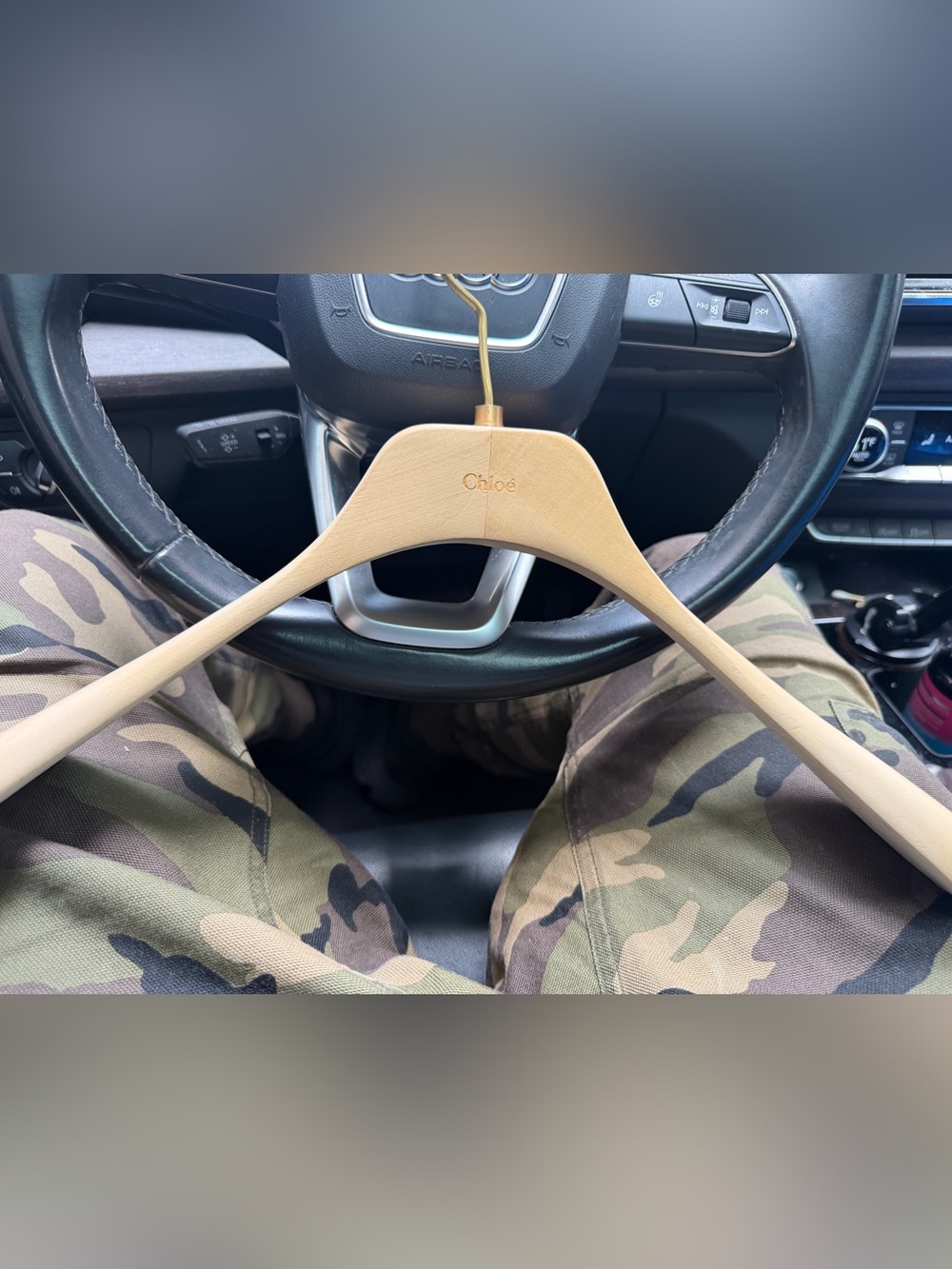 Chloe Wooden Hanger in Natural Beige